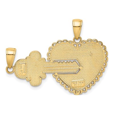 14K Yellow Gold 2-Piece Key Heart Pendant – view 5
