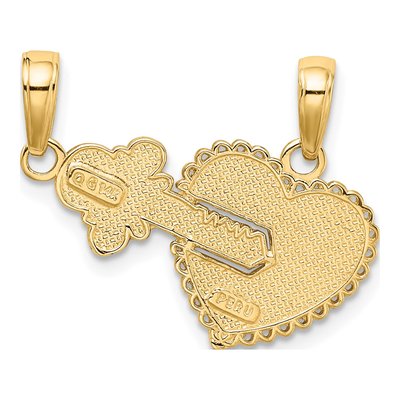 14K Yellow Gold Key Heart 2-Piece Pendant – view 4