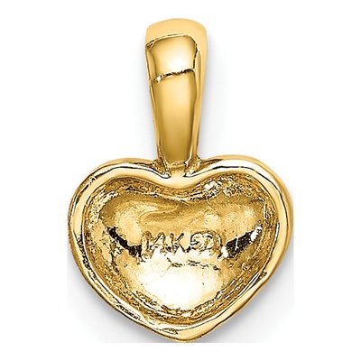 14K Yellow Gold Domed Heart Charm – view 4