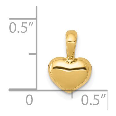 14K Yellow Gold Domed Heart Charm – view 5