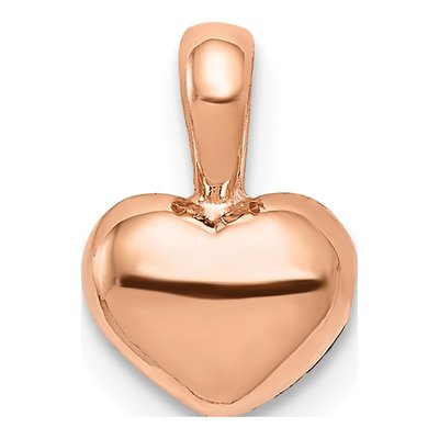 14K Rose Gold Domed Heart Pendant