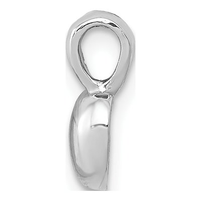 14K White Gold Domed Heart Pendant – view 3