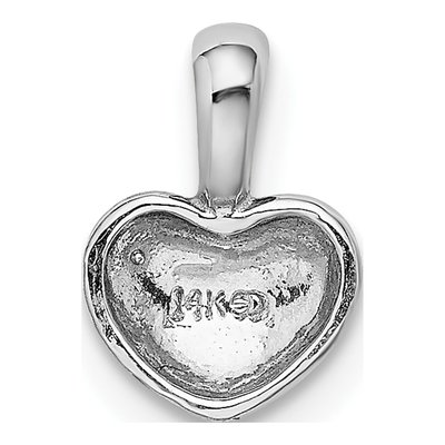 14K White Gold Domed Heart Pendant – view 4