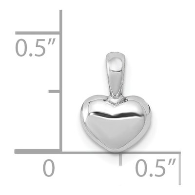 14K White Gold Domed Heart Pendant – view 5