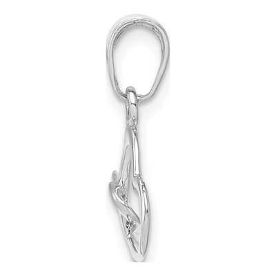 14K White Gold Intertwined Double Heart Pendant – view 3