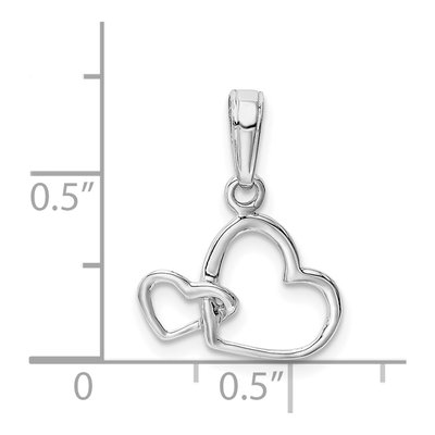14K White Gold Intertwined Double Heart Pendant – view 5