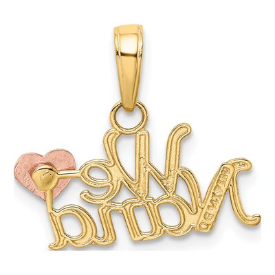 14K Two-Tone Gold WE Heart NANA Pendant – view 4