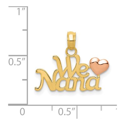 14K Two-Tone Gold WE Heart NANA Pendant – view 5