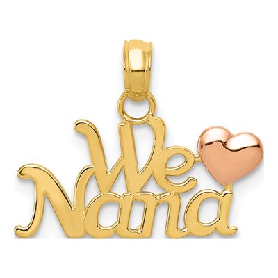 14K Two-Tone Gold WE Heart NANA Pendant