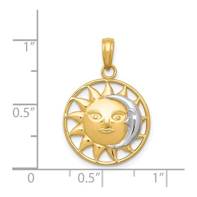 14K Yellow Gold Sun Moon Pendant – view 5
