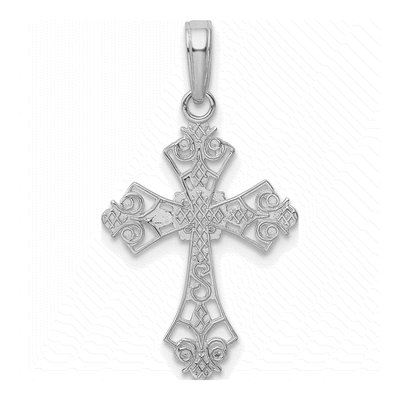 14K White Gold Filigree Cross Pendant – view 4