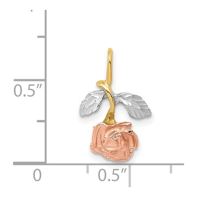 14K Gold Rose Chain Slide Pendant – view 5