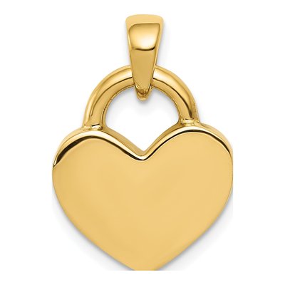 14K Yellow Gold Reversible Heart Charm