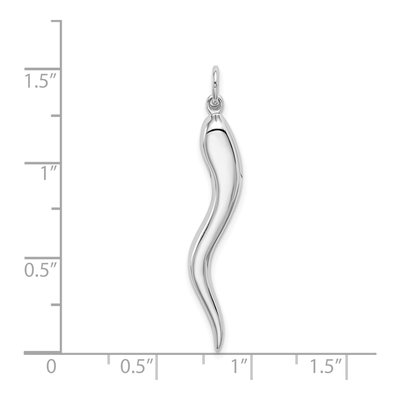 14K White Gold 3-D Horn Charm – view 4