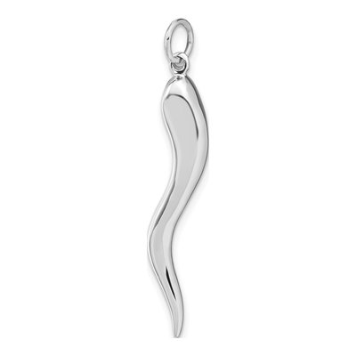 14K White Gold 3-D Horn Charm – view 6