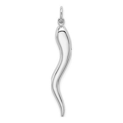 14K White Gold 3-D Horn Charm