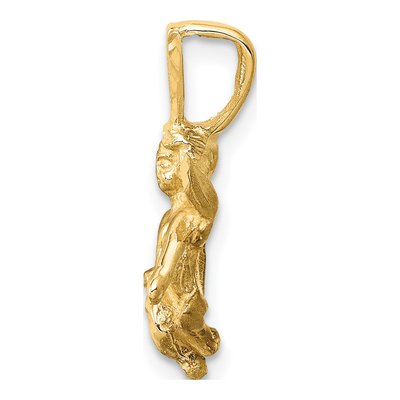 14K Yellow Gold 3-D Angel Pendant – view 3