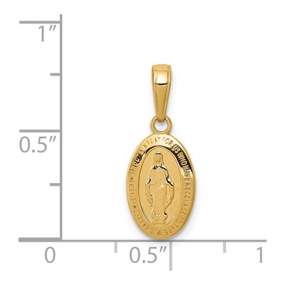 14K Yellow Gold Miraculous Medal Oval Charm – view 4