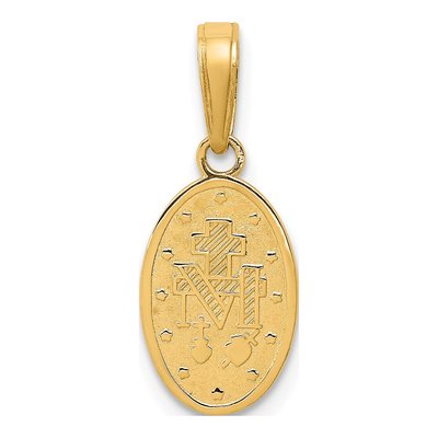 14K Yellow Gold Miraculous Medal Oval Charm – view 5