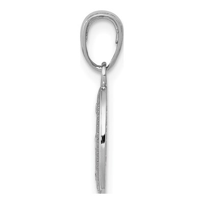 14K White Gold Miraculous Medal Oval Charm – view 3