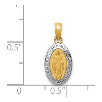 14K Yellow Gold Miraculous Medal Oval Charm – view 4
