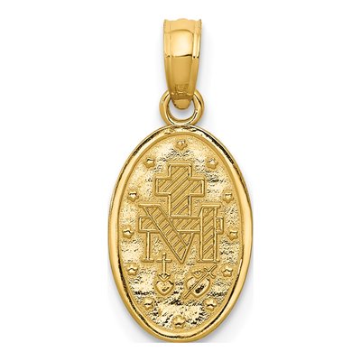 14K Yellow Gold Miraculous Medal Oval Charm – view 5
