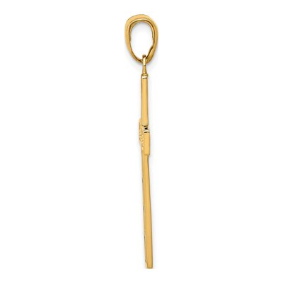 14K Yellow Gold Rope Cross Pendant – view 3