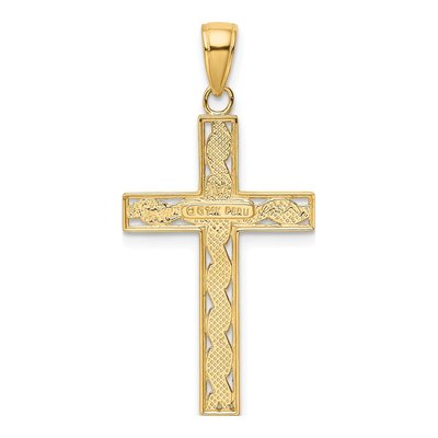 14K Yellow Gold Rope Cross Pendant – view 4