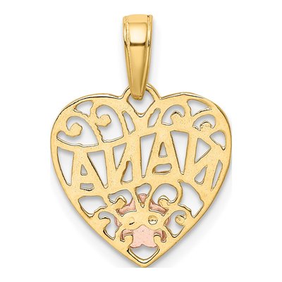14K Two-Tone Gold NANA Heart Pendant – view 4