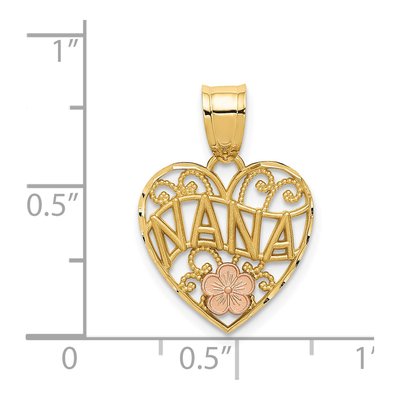 14K Two-Tone Gold NANA Heart Pendant – view 5