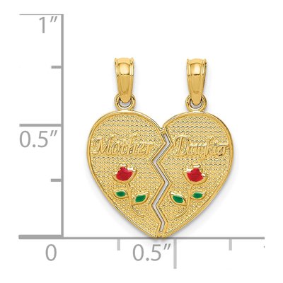 14K Yellow Gold Mother-Daughter Break-Apart Flower Pendant – view 5