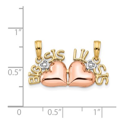 Big Sis Lil Sis 14K Two-Tone Heart Pendant Set – view 5
