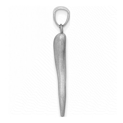 14K White Gold Italian Horn Charm Pendant – view 3