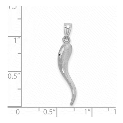 14K White Gold Italian Horn Charm Pendant – view 4