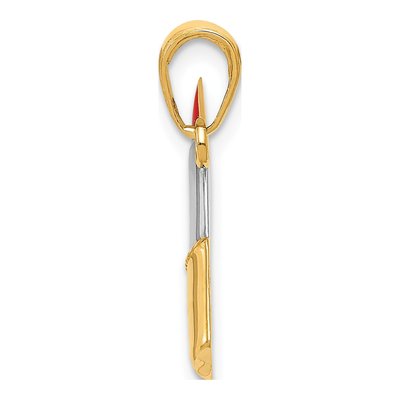 14K Yellow Gold Red Enamel Lipstick Pendant – view 3