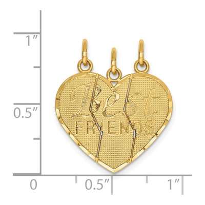 14K Yellow Gold 3-Piece Best Friends Charm – view 4