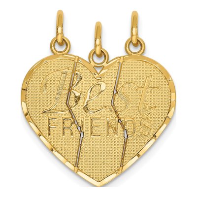 14K Yellow Gold 3-Piece Best Friends Charm