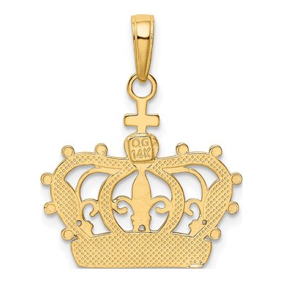 14K Yellow Gold Crown Pendant – view 4