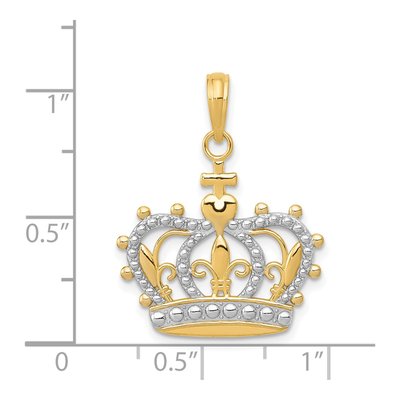 14K Yellow Gold Crown Pendant – view 5