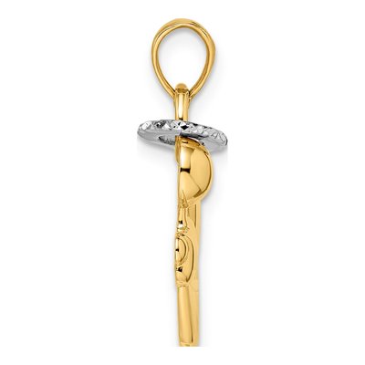 14K Yellow Gold Diamond-Cut Angel Pendant – view 3