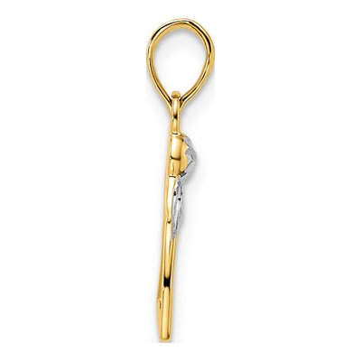 14K Yellow Gold Diamond-Cut Angel Heart Pendant – view 3