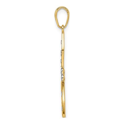 14K Yellow Gold Diamond-Cut Dragonfly Pendant – view 3