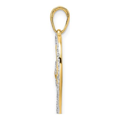 14K Yellow Gold Diamond-Cut Dragonfly Heart Pendant – view 3