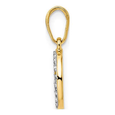 14K Yellow Gold Diamond-Cut Clover Pendant – view 3