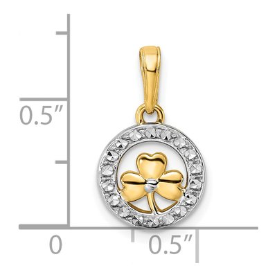 14K Yellow Gold Diamond-Cut Clover Pendant – view 5