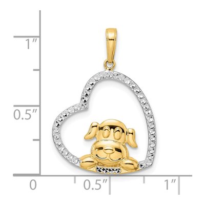 14K Yellow Gold Puppy Heart Pendant – view 5