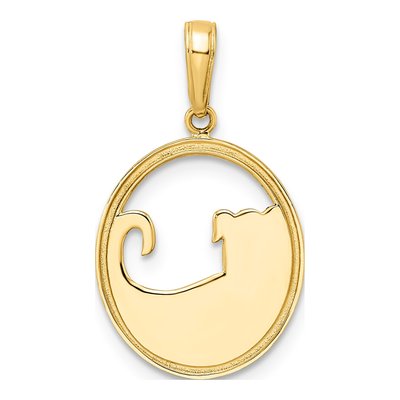 14K Yellow Gold Diamond-Cut Dog Pendant – view 4