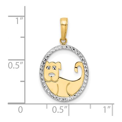 14K Yellow Gold Diamond-Cut Dog Pendant – view 5