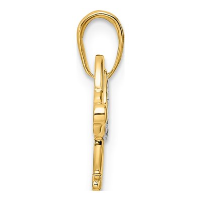 14K Yellow Gold Diamond-Cut Dachshund Pendant – view 3