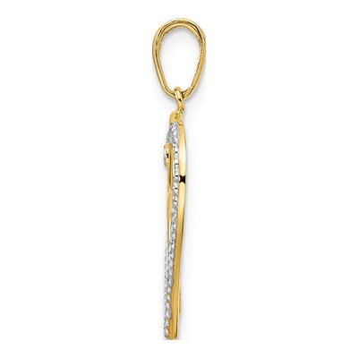 14K Yellow Gold Dog Head Heart Pendant – view 3